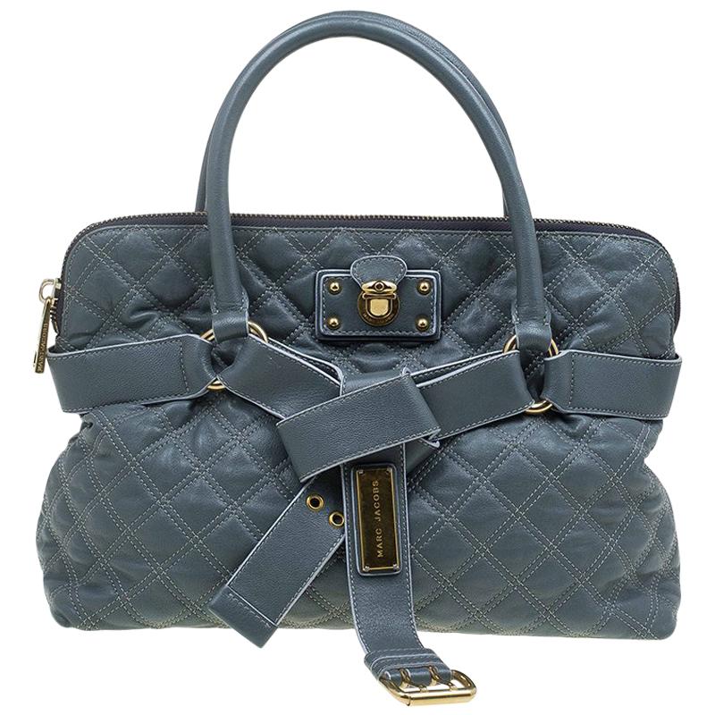 Marc Jacobs Grey Quilted Leather Bruna Belted Tote