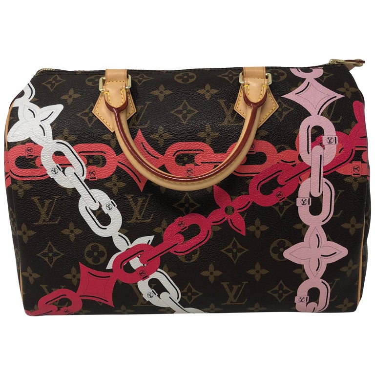 pink louis vuitton bag with gold chain