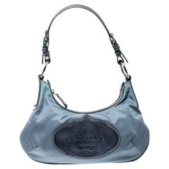 Prada Light Blue Nylon Shoulder Bag