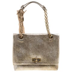 Lanvin Gold Leather Happy Shoulder Bag