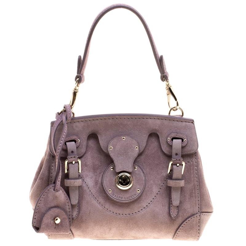 Ralph Lauren Lilac Suede Ricky Crossbody Bag