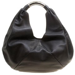 Bvlgari Black Leather Hobo