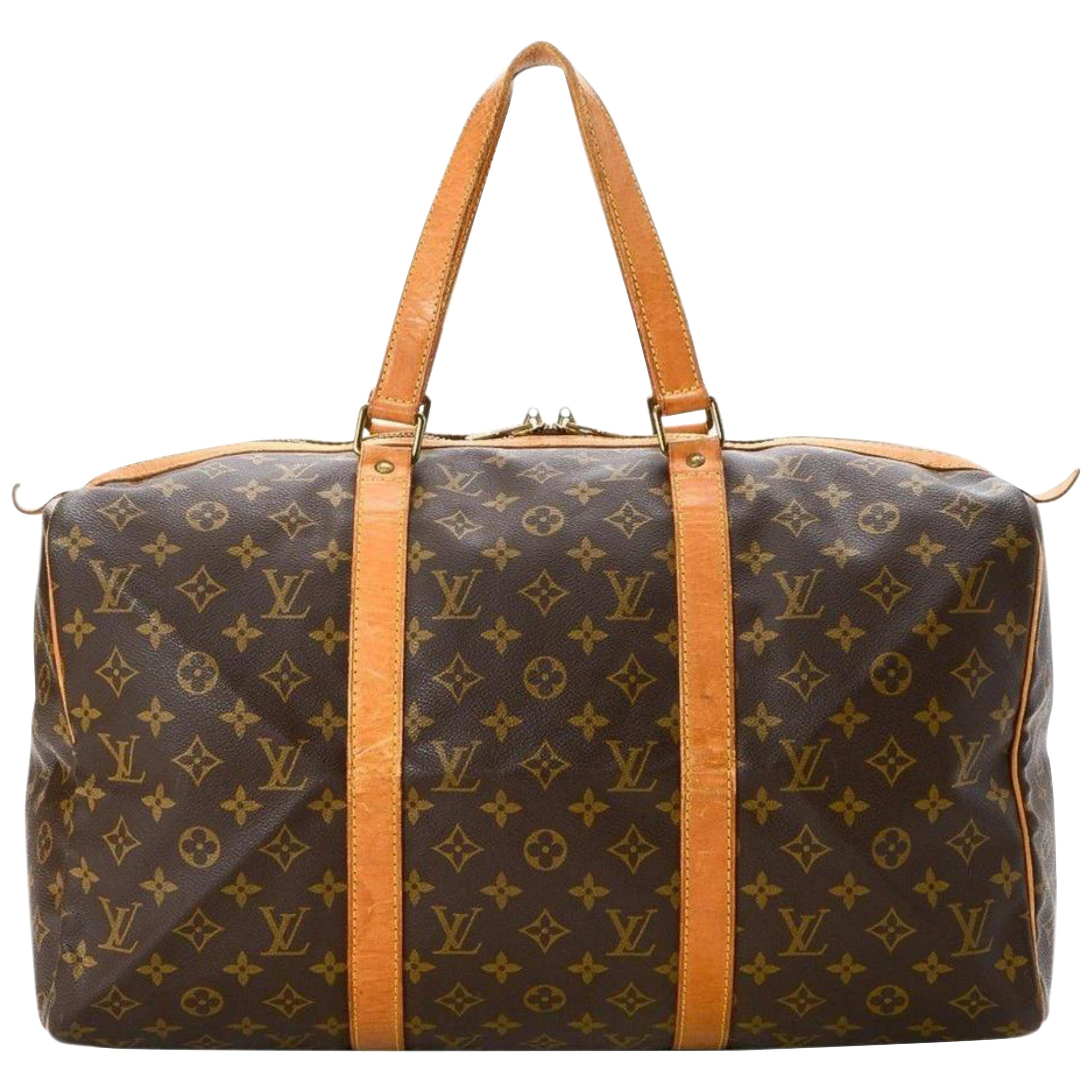 Louis Vuitton Sac Souple Monogram 45 227039 Coated Canvas Weekend/Travel Bag For Sale