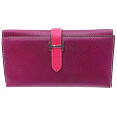 Hermès Purple X Pink Bicolor Bearn Bifold 226846 Wallet