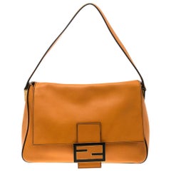 Fendi Orange Leather Mama Forever Shoulder Bag