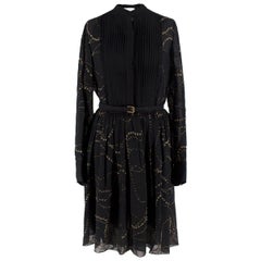 Chloe Black Silk Belted Dress US 4