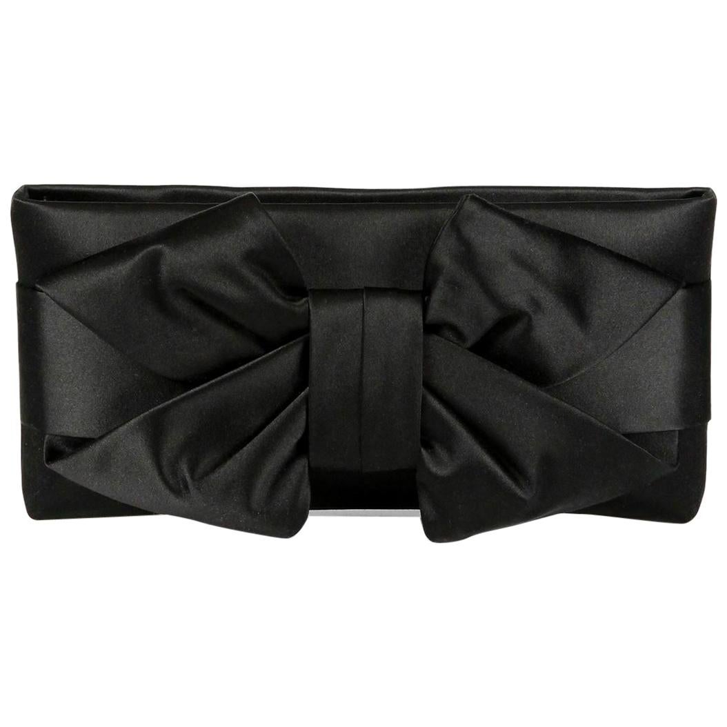 Valentino Bow Silk Satin Clutch Bag