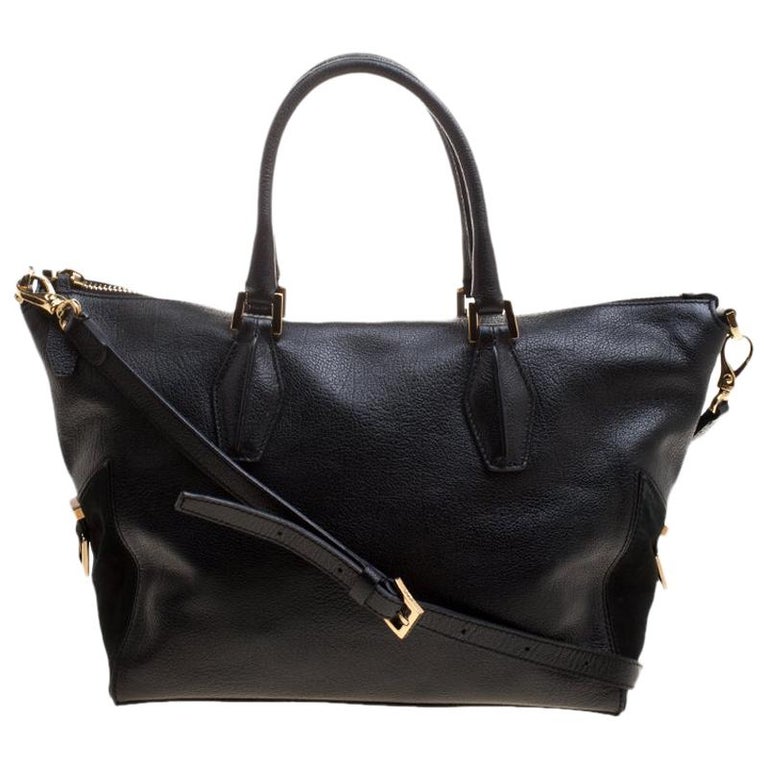 Tod's Black Leather ALR Tracolla Piccola Shopper Tote at 1stDibs