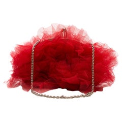 Christian Louboutin red-tulle clutch