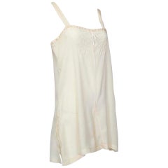 Antique Nude Combination Step-In Romper with Split Sides, 1920s