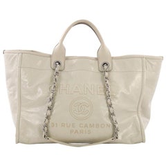 Chanel Deauville Chain Tote Glazed Calfskin Large