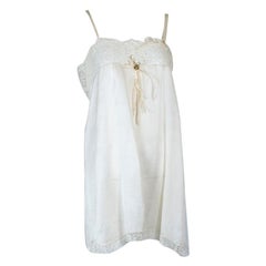 Antique Edwardian Ivory Charmeuse and Lace Babydoll Chemise Negligée - Small, 1924