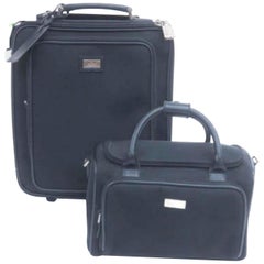 Vintage Gucci Rolling Luggage and Satchel 228885 Black Nylon Weekend/Travel Bag