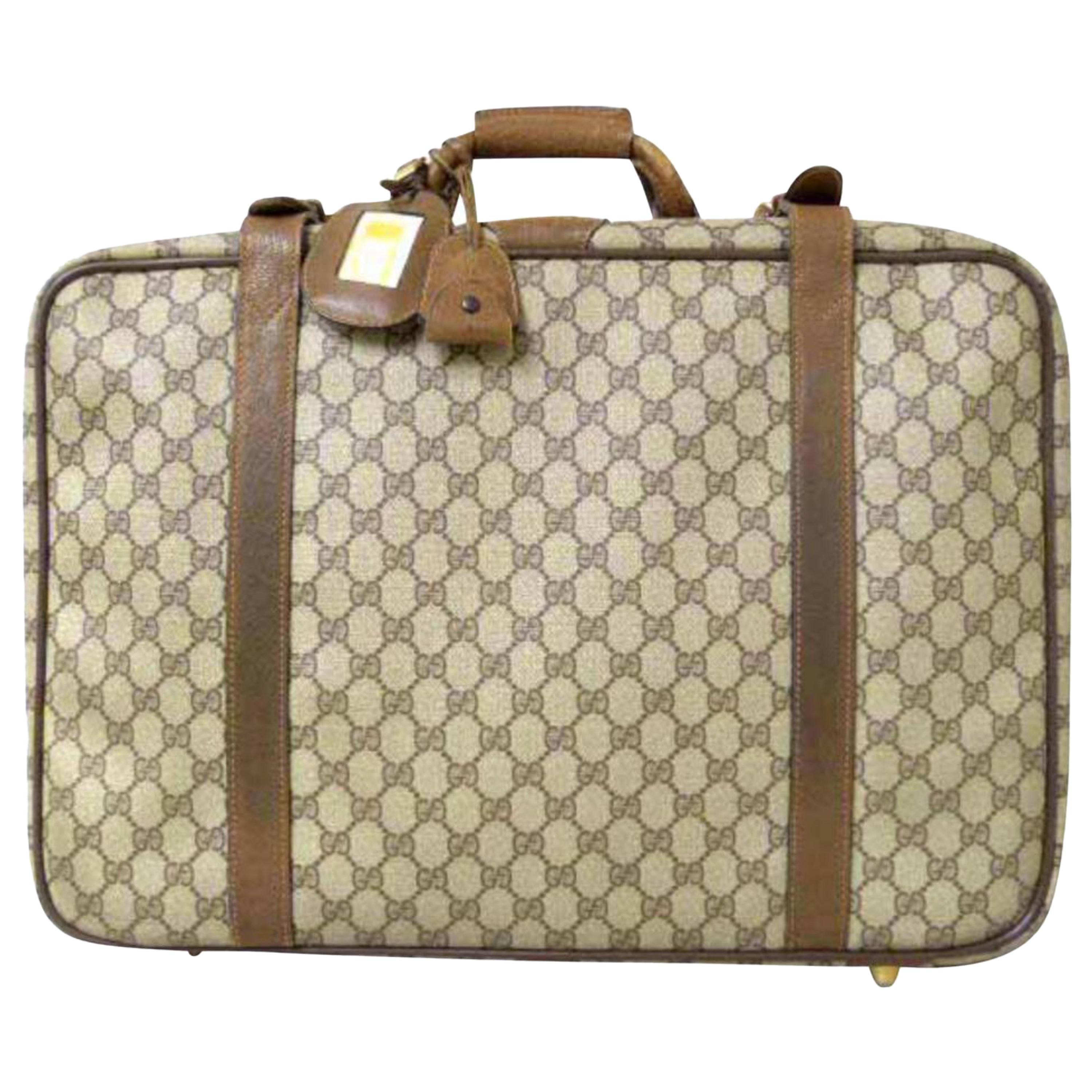 Gucci Supreme Gg Monogram Luggage 228869 Brown Coated Canvas Weekend/Travel Bag For Sale