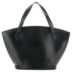 Louis Vuitton Saint Jacques Noir Zip Tote 232439 Black Leather Shoulder Bag