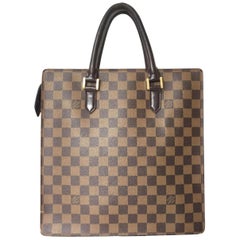 Louis Vuitton Venice Damier Ebene Pm Zip 232565 Brown Coated Canvas Tote