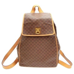 Vintage Céline Macadam Monogram 230597 Brown Coated Canvas Backpack