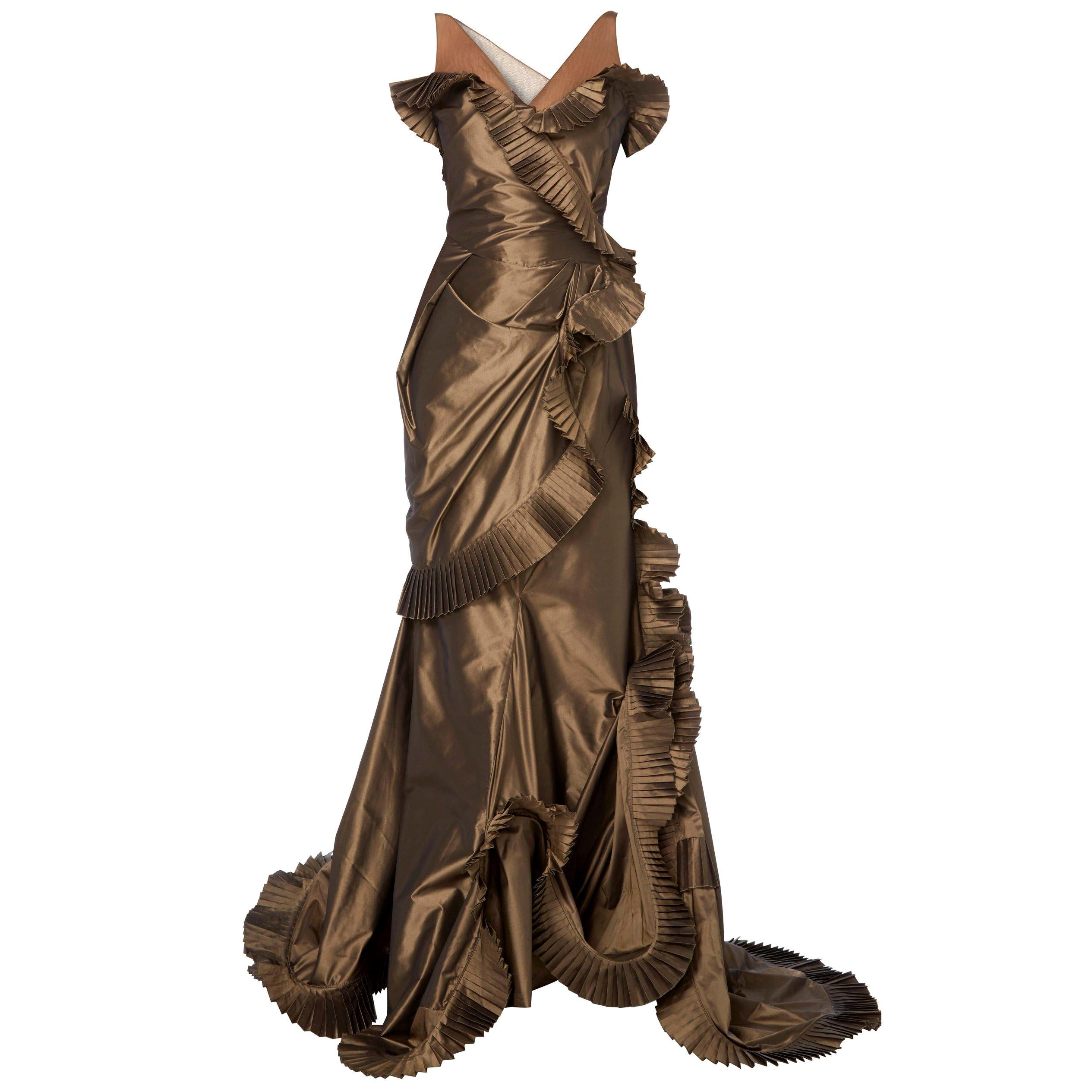Dior brown dress, circa 2003 For Sale