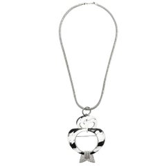 Pierre Cardin 70s Owl black & white enamel brooch/pendant  