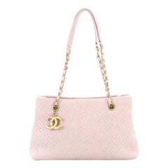 Chanel Medallion Charm Tote Chevron Wrinkled Lambskin Medium