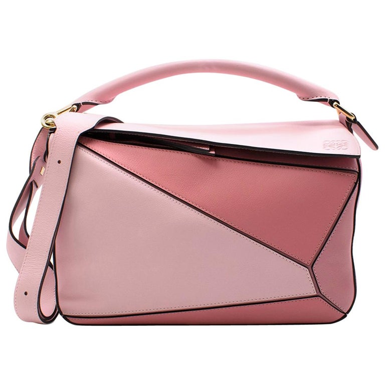 Loewe Soft Pink and Dark Pink Medium Puzzle Bag For Sale at 1stdibs