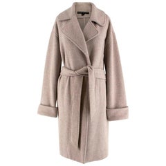 Ralph Lauren Grey Wool & Angora-blend Belted Coat US 8