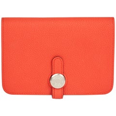 2017 Hermes Capucine Evercolor Leather Dogon Compact Wallet