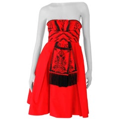 Dior Strapless Dress - red/black
