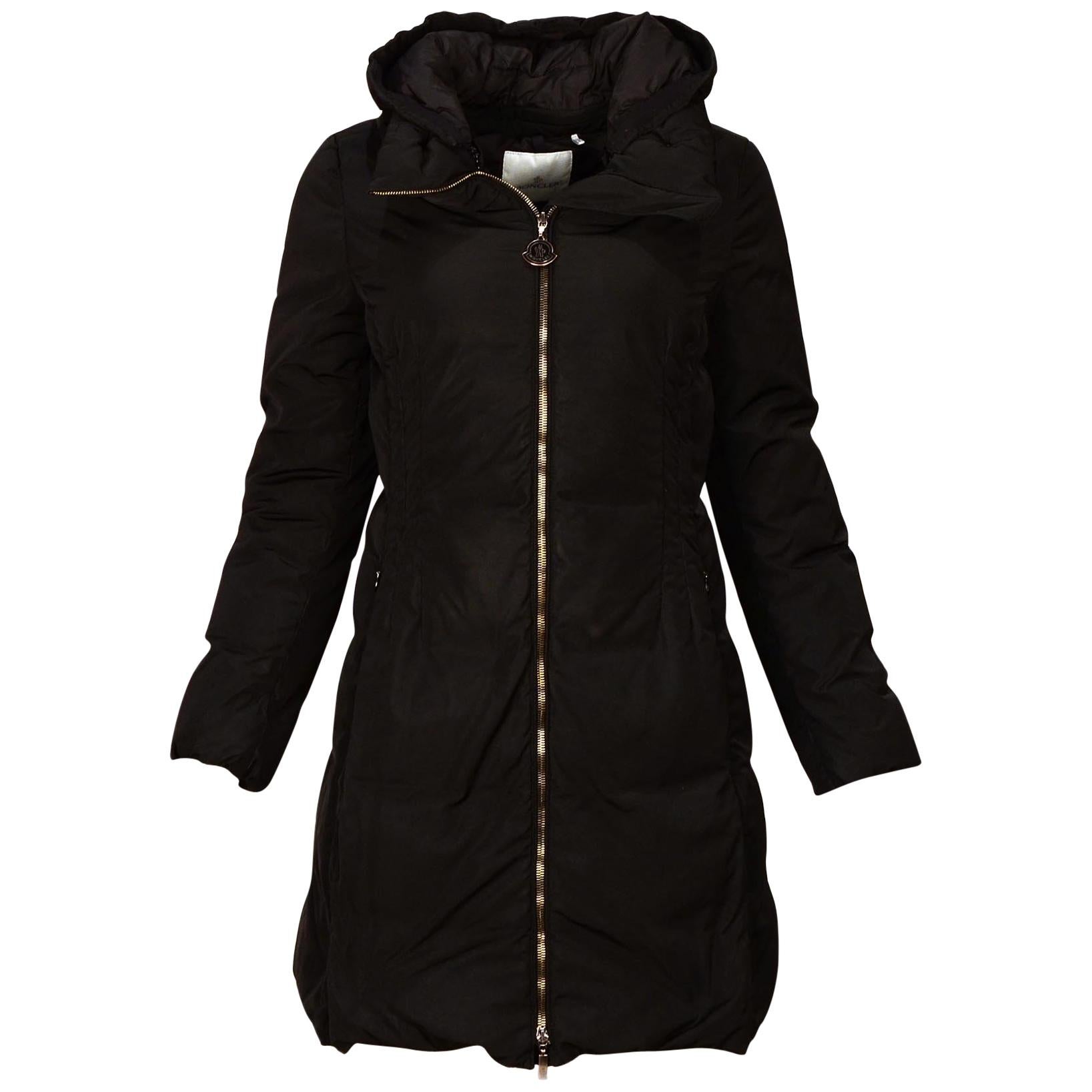 Moncler Black Renne Puffer Coat W/ Detachable Hood Sz 1/Small For Sale at  1stDibs