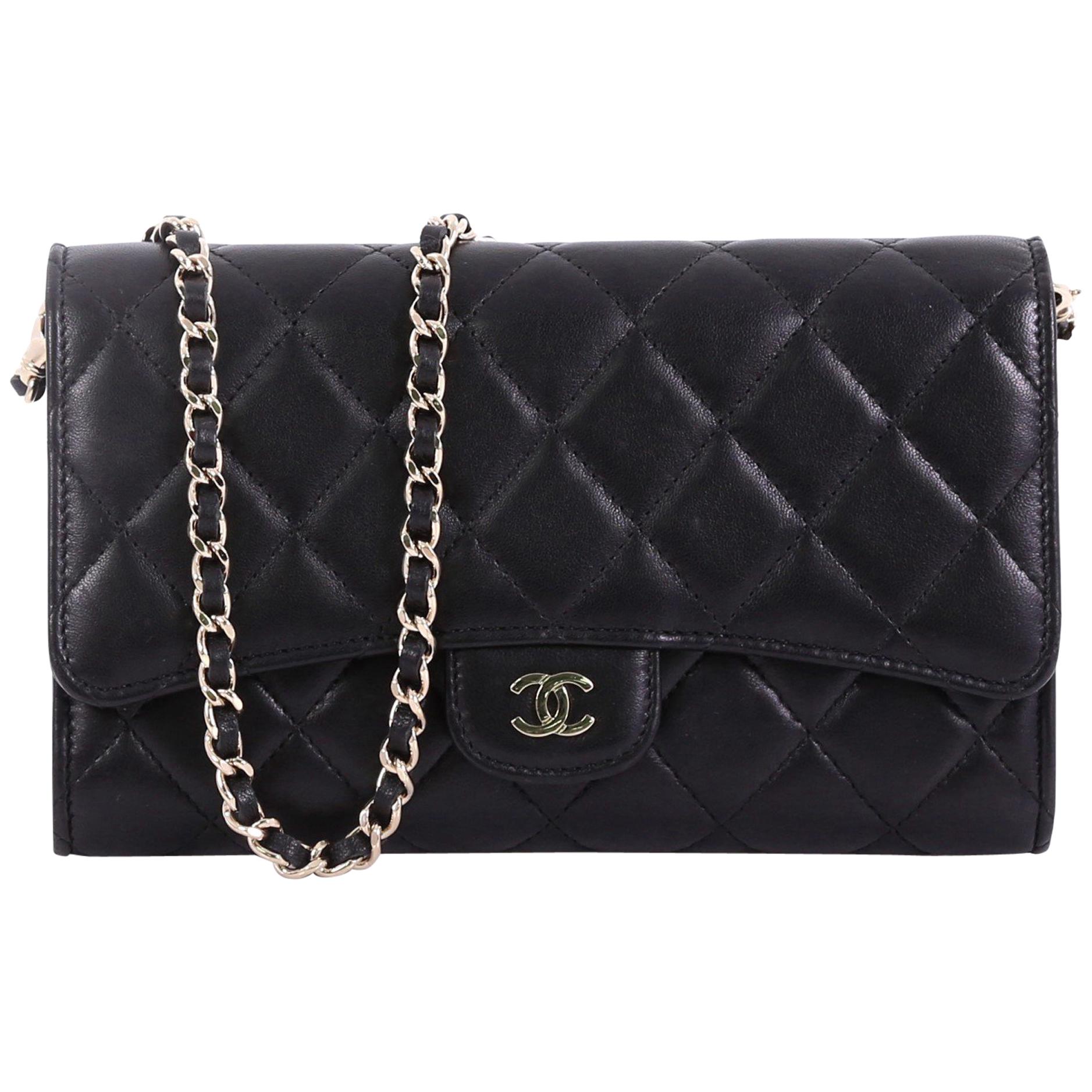 Chanel Classic Quilted Wallet On Chain For Sale on 1stDibs