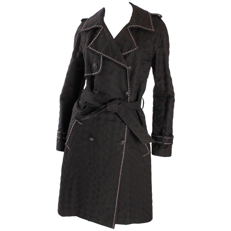 Chanel Trenchcoat - black/silver Runway For Sale at 1stDibs