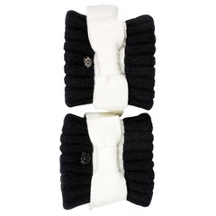 Chanel Wool Cuffs - black & white
