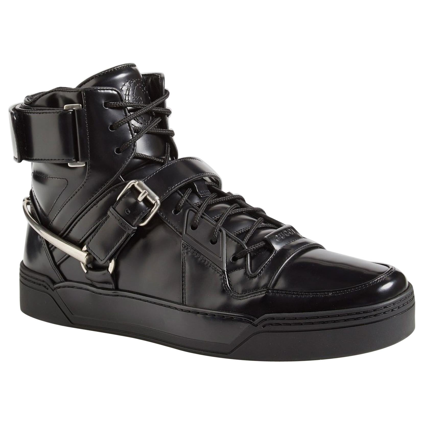 New Gucci Men's Black *Basket Darko* High-Top Sneaker Gucci sizes 8.5  9  9.5