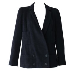 Chanel Navy and Black Blazer For Sale at 1stDibs