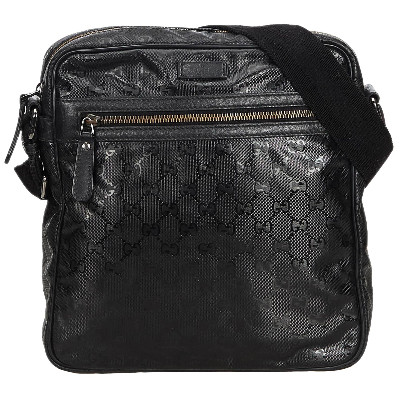 Gucci Black GG Imprime Messenger Bag