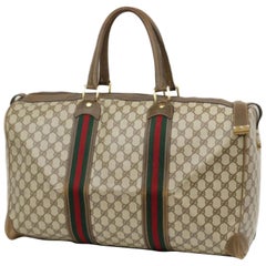 Used Gucci Boston Sherry Monogram Web Duffle 230431 Brown Weekend/Travel Bag