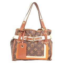 Vintage Louis Vuitton Limited Edition Tisse Sac Rayures Pm Tote 230668 Brown Shoulder Ba