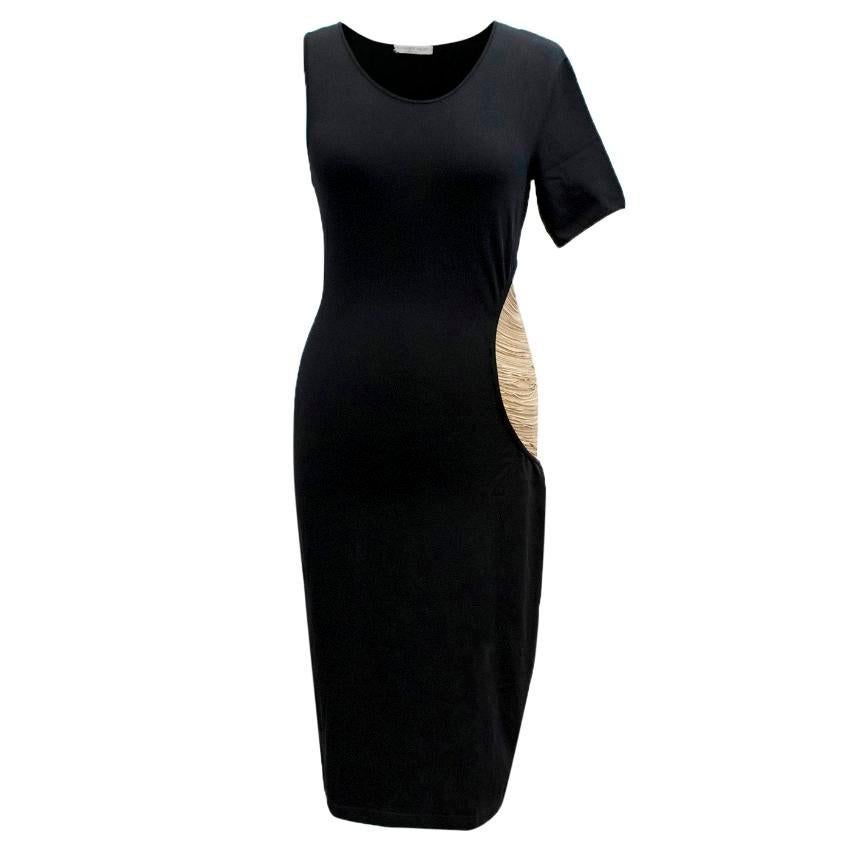 Alexander McQueen Black One-Shoulder Midi Dress US 8