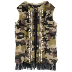 Mr and Mrs Italy Khaki Rabbit Fur Vest US 8