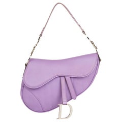 2004 Christian Dior Lilac Calfskin Leather Saddle Bag