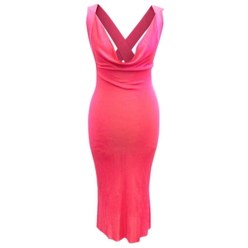 Alexander McQueen Pink Cross Back Dress US 6 For Sale