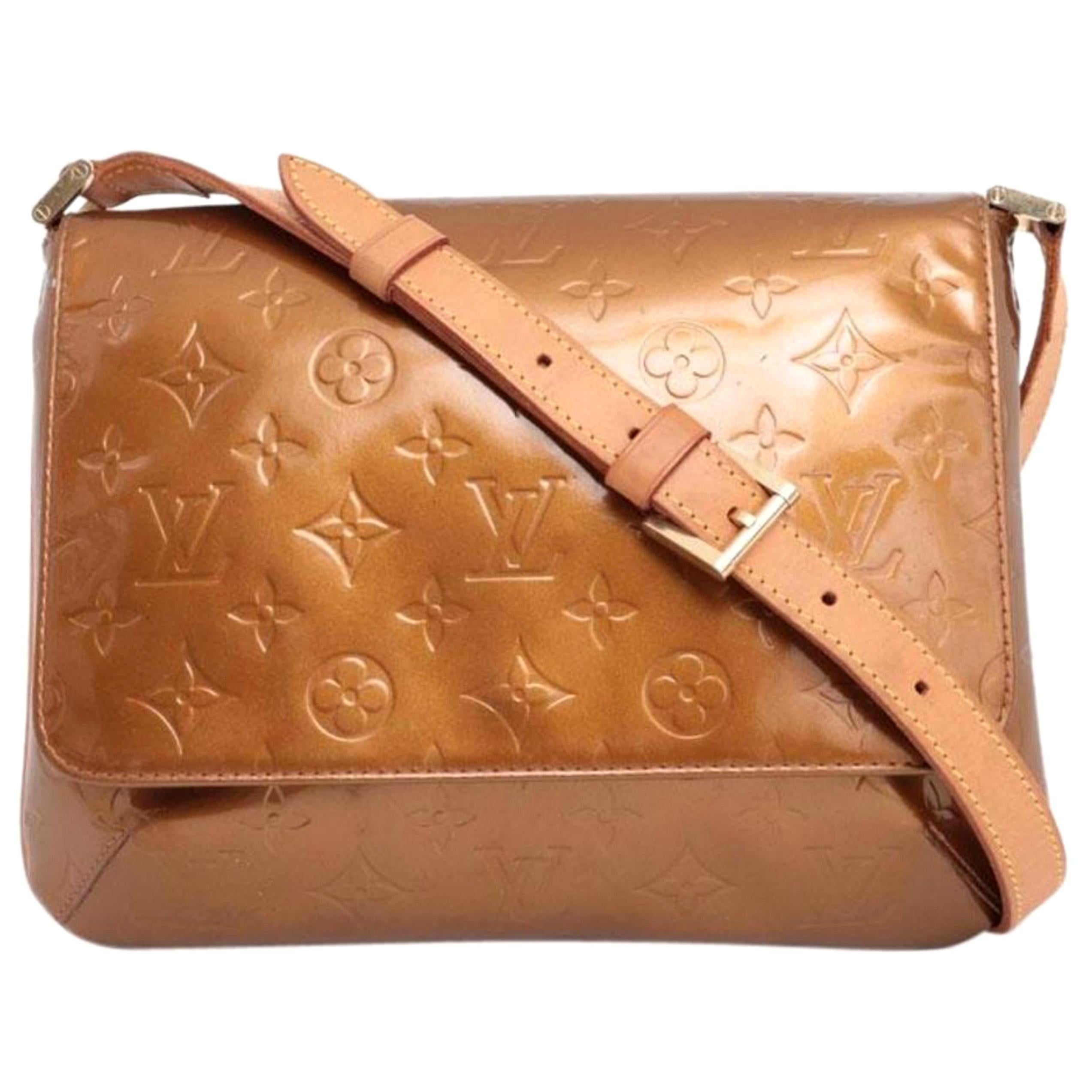 Louis Vuitton Thompson Monogram Vernis Bronze Flap 230339  Shoulder Bag For Sale