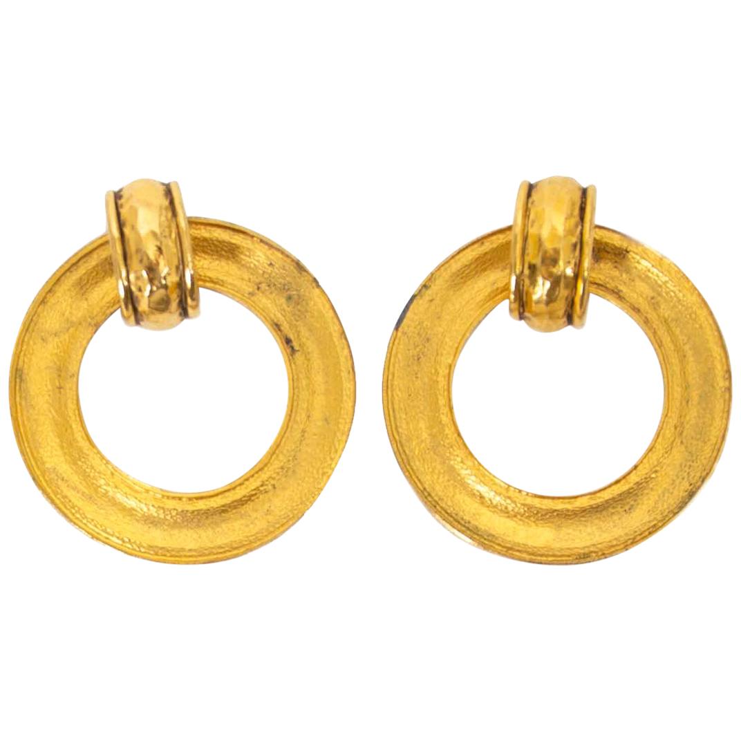Chanel Gold Hoop Clip-on Earrings