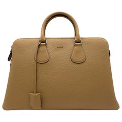 Bally camel-brown hammered-leather tote bag