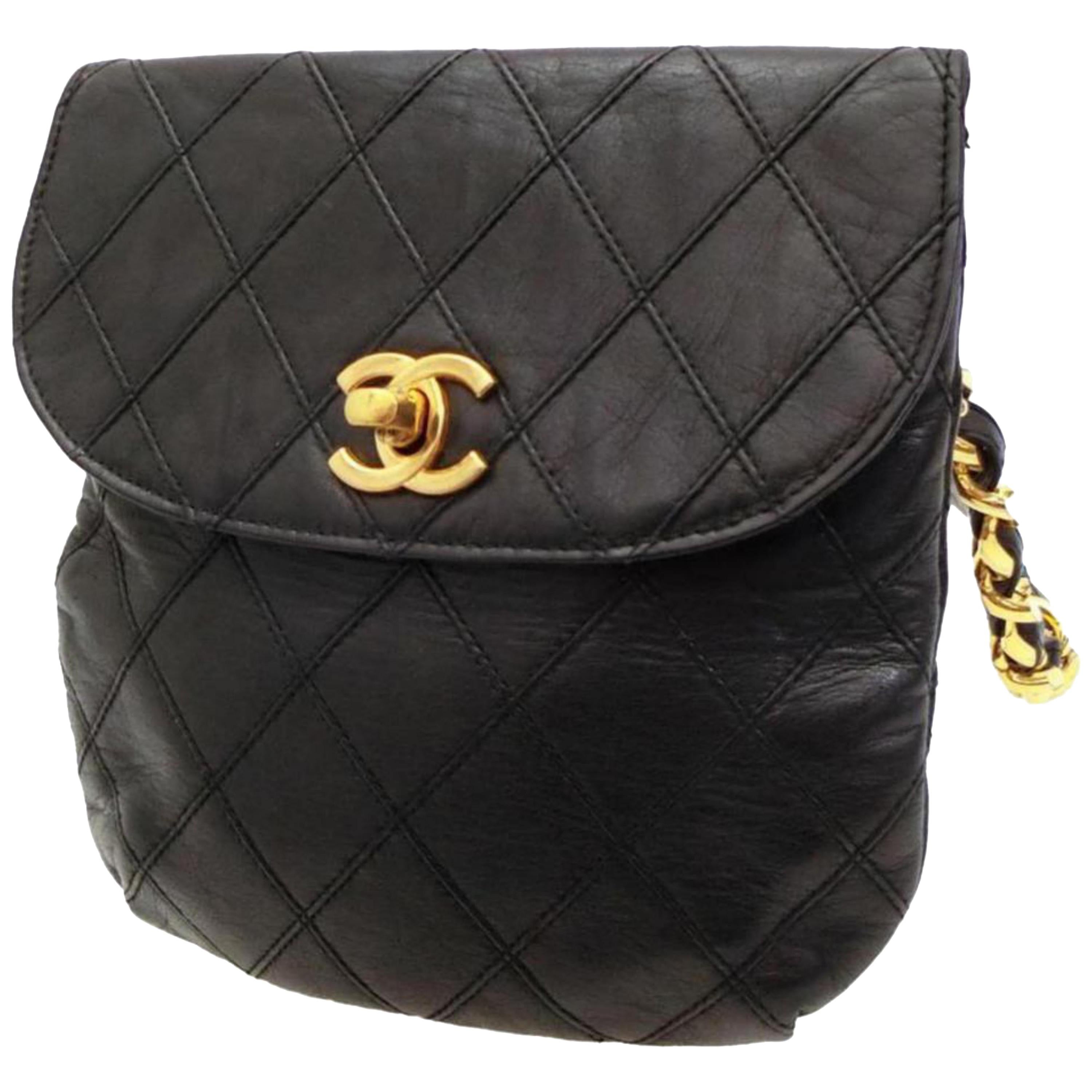 Chanel Quilted Lambskin Chain Waist Pouch Fanny Pack 228921 Cross Body Bag For Sale