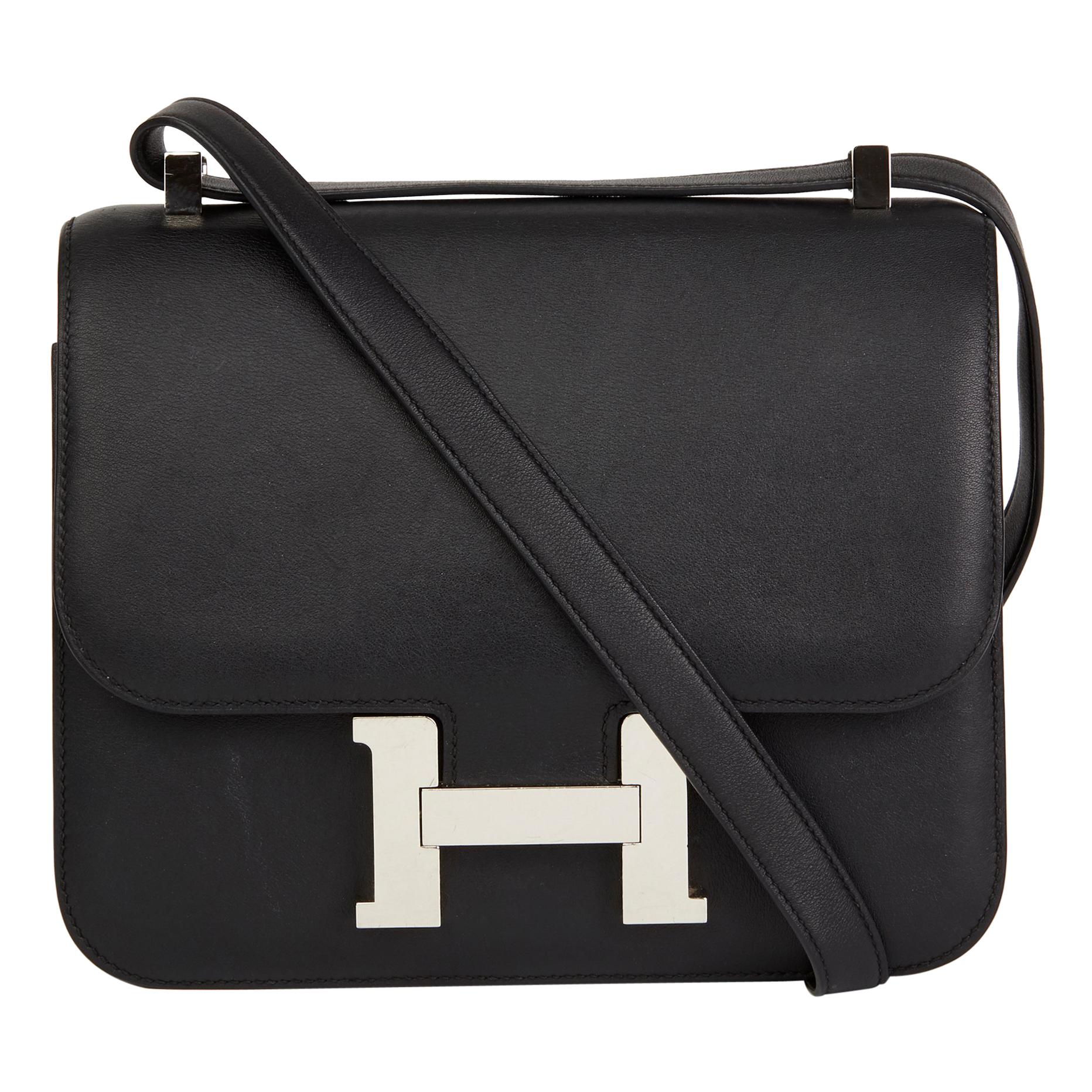 2016 Hermès Black Swift Leather Constance 24