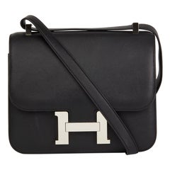 Used 2016 Hermès Black Swift Leather Constance 24
