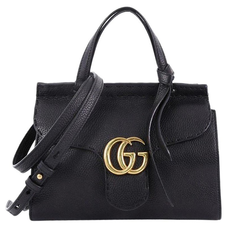 Gucci GG Marmont Top Handle Bag Leather Mini at 1stDibs