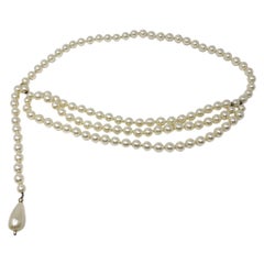 Chanel Vintage Multi Row Pearl Dangle Belt