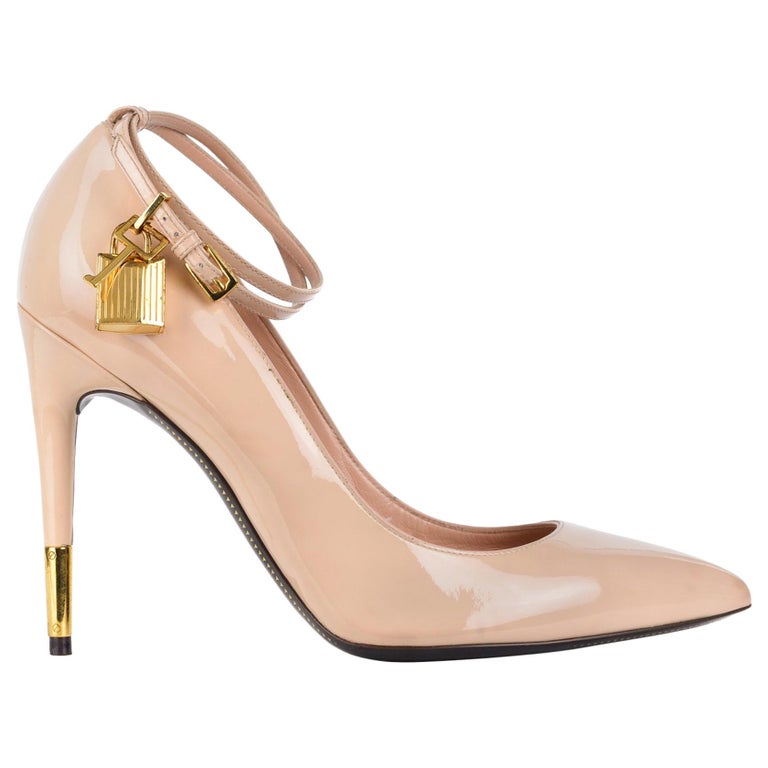Lacquered Patent Leather Padlock Pumps